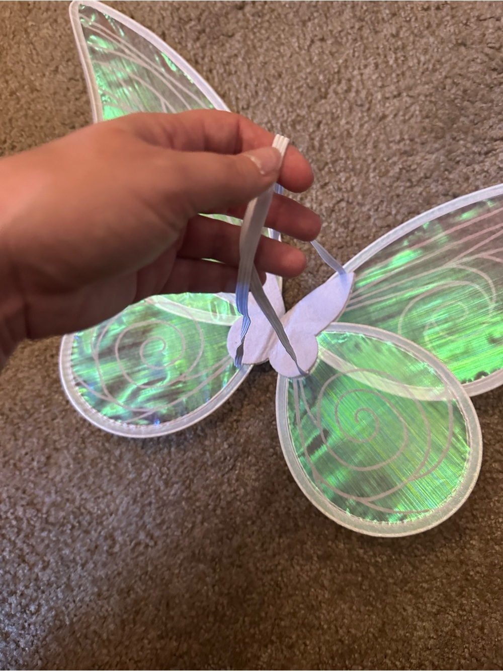 Iridescent Green Fairy Butterfly Wings for Women - Lightweight Costume Accessory